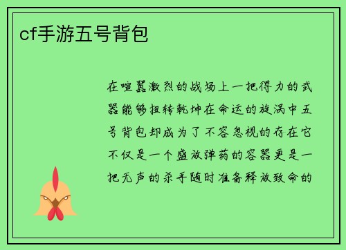 cf手游五号背包